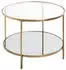 CarryHome Couchtisch Porto Klar Gold Metall Glas rund 60x45x60 cm