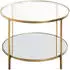 CarryHome Couchtisch Porto Klar Gold Metall Glas rund 60x45x60 cm