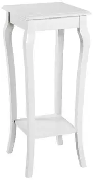 CarryHome Beistelltisch Wei&szlig; massiv quadratisch 30x71x30 cm