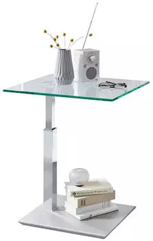 venda Couchtisch Silber Metall Glas rechteckig 47x47-65x55 cm venda Couchtisch Silber Metall Glas rechteckig 47x47-65x55 cm