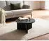 Livetastic Couchtisch Schwarz Mangoholz massiv rund 60x33x60 cm