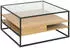 Actona Couchtisch Klar Schwarz Eiche Metall Glas Wildeiche quadratisch 80x40x80 cm