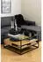 Actona Couchtisch Klar Schwarz Eiche Metall Glas Wildeiche quadratisch 80x40x80 cm