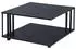 Livetastic Couchtisch Schwarz Metall Glas rechteckig Rollen 75x41x75 cm