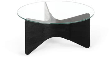 Umbra Couchtisch Schwarz Transparent Glas Esche Eukalyptusholz 86,9x39,3x86,9 cm