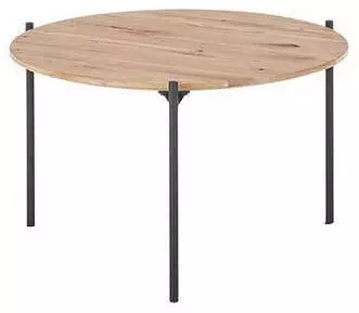 Linea Natura Couchtisch Schwarz Eiche Metall Eiche massiv rund 55x33x55 cm