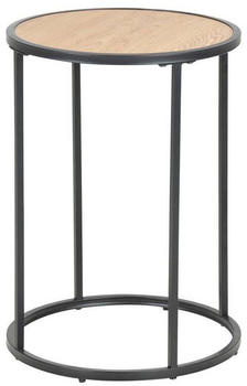 Actona Beistelltisch Seaford Schwarz Wildeiche rund 40x50x40 cm