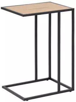 XORA Beistelltisch Schwarz Eiche Metall rechteckig 35x63x43 cm