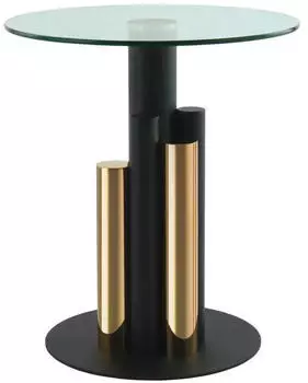 Kayoom Beistelltisch Gold Metall Glas rund 46x52x46 cm