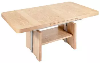 venda Couchtisch Eiche teilmassiv furniert rechteckig Wange 70x56-75x110-150 cm
