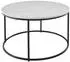 CarryHome Couchtisch Schwarz Weiß Stein rund 80x46x80 cm Couchtische Marmor