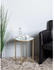 CarryHome Couchtisch Lagos Gold Metall Glas rund X-Form 39x53x39 cm