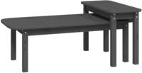 vidaXL 2-tlg. Couchtisch-Set Grau Massivholz Kiefer