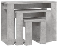vidaXL Satztische 3-tlg. Betongrau Holzwerkstoff