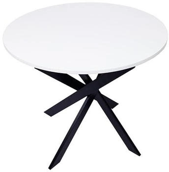 Skraut Home Esstisch ZEN II 90x90x77 cm weiß/schwarz