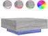 vidaXL Couchtisch mit LED-Leuchten Grau Sonoma 80x80x31 cm