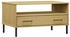 vidaXL Couchtisch OSLO mit Metallbeinen Braun 85x50x45 cm Massivholz