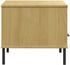 vidaXL Couchtisch OSLO mit Metallbeinen Braun 85x50x45 cm Massivholz