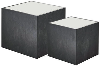 BMG Couchtisch-Set Cuba 50x40x50 cm / 43x35x43 cm schiefer/wei&szlig;
