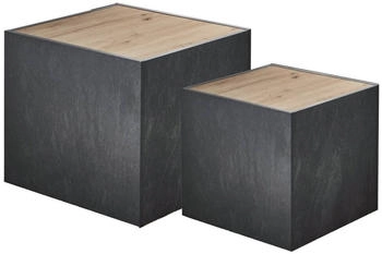 BMG Couchtisch-Set Cuba 50x40x50 cm / 43x35x43 cm schiefer/artisan