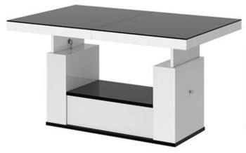 designimpex Couchtisch 120x54x75 cm Hochglanz weiß/grau