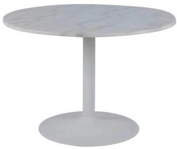 Livetastic Esstisch Wei&szlig; Stein rund S&auml;ule rund Bodenplatte 110x75x110 cm