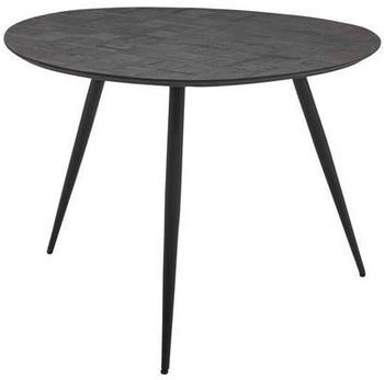 Mid.you Esstisch Dunkelbraun Teakmassiv Mosaik Freiform konisch 108x76x111 cm
