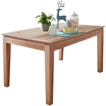 Livetastic Esstisch Braun Kernbuche massiv rechteckig konisch 90x75x160 cm ausziehbar