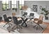 Mid.you Esstisch Grau Schwarz Keramik Marmoroptik rechteckig X-Form Bodenplatte 90x75x180 cm