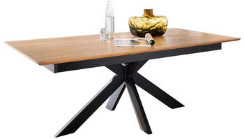 Livetastic Esstisch Braun massiv rechteckig X-Form 100x75x200 cm ausziehbar