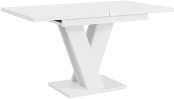 Meblini Esstisch Ausziehtisch 120-160x80x75cm wei&szlig;/ Matt