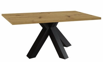 58 auf'm Kessel Esstisch ausziehbar Elda 1 160 x 90 x 75 Esszimmertisch Schwarzstahl/Asteiche