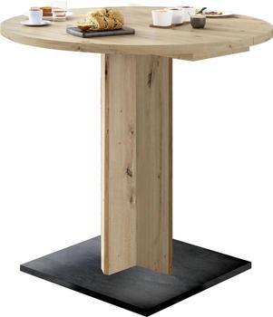 möbelando Esstisch Judd rund ausziehbar bis 120cm, Asteiche Nachbildung - 80/120x75x80 cm