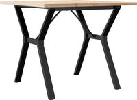 vidaXL Esstisch Y-Gestell 90x90x75,5 Massivholz Kiefer und Stahl
