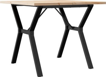vidaXL Esstisch Y-Gestell 90x90x75,5 Massivholz Kiefer und Gusseisen