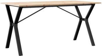 vidaXL Esstisch Y-Gestell 160x80x75 cm Massivholz Kiefer und Gusseisen