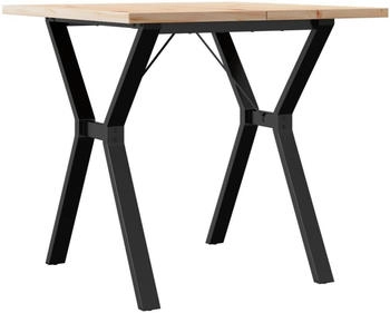 vidaXL Esstisch Y-Gestell 80x80x75,5 cm Massivholz Kiefer & Gusseisen