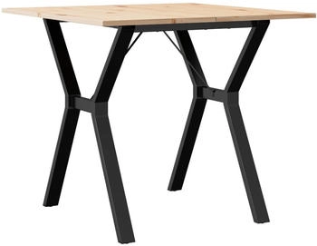 vidaXL Esstisch Y-Gestell 90x90x75 cm Massivholz Kiefer und Gusseisen