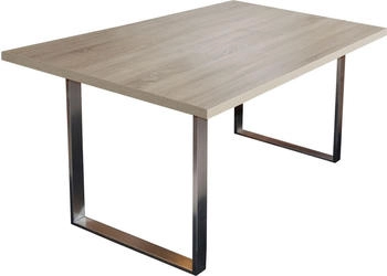 möbelando Esstisch Steel eiche sägerau 138x76x90 cm