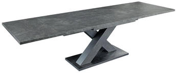 Riess-Ambiente Ausziehbarer Esstisch MONTREAL 180-280cm grau graphit Keramik-Design x-Gestell