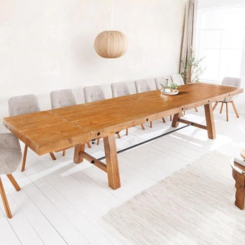 Riess-Ambiente Massiver Esstisch FINCA 300-400cm vintage braun verlängerbar recyceltes Pinienholz