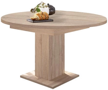 möbelando Esstisch Judd (ausziehbar bis 160cm) Eiche sägerau - 120/160x76x120 cm