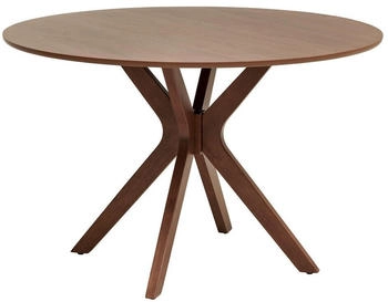 Livetastic Esstisch Piacenza Walnuss furniert massiv rund Sternfuß 120x77x120 cm ISO 9001