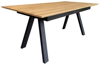 Livetastic Esstisch Braun Wildeiche massiv rechteckig Stativgestell 100x75x180 cm