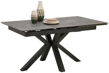 Livetastic Esstisch Grau Schwarz Glas rechteckig eckig 90x76x160 cm