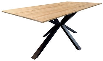 Linea Natura Esstisch Schwarz Eiche massiv rechteckig eckig Sternfuß 90x75x180 cm