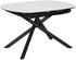 Novel Esstisch Schwarz Weiß Glas oval rund 100x77x130-190 cm oval