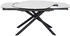 Novel Esstisch Schwarz Weiß Glas oval rund 100x77x130-190 cm oval