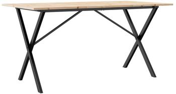 vidaXL Esstisch x-Gestell 140x80x75 cm Massivholz Kiefer und Gusseisen