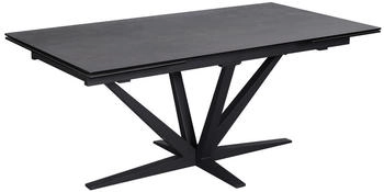 Novel Esstisch Bronze Schwarz Glas rechteckig eckig Sternfuß 95x76x180-280 cm